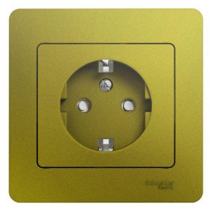 Розетка 1-м СП Glossa 16А IP20 250В с заземл. защ. шторки в сборе фисташк. SE GSL001044 454428