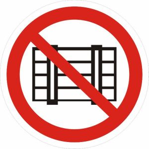 Знак наклейка P12 "Запрещается загромождать проходы и (или) складировать" (200x200) EKF an-p-12