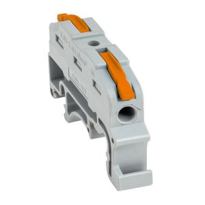 Строительно-монтажная клемма СМК 222-421 на DIN-рейку проходная 1 полюс 0,08-4 мм2 EKF plc-smk-421-din