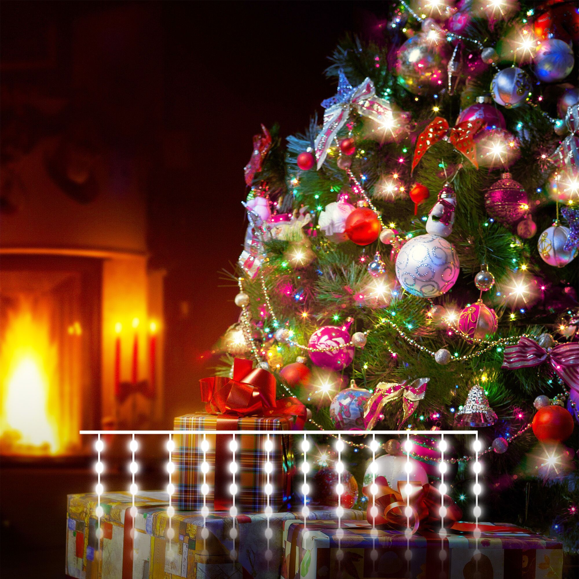 Гирлянда бытовая электрическая занавес 200-006 мульти 2*2,6м  IP20 200-006 Elektrostandard Eurosvet a060419