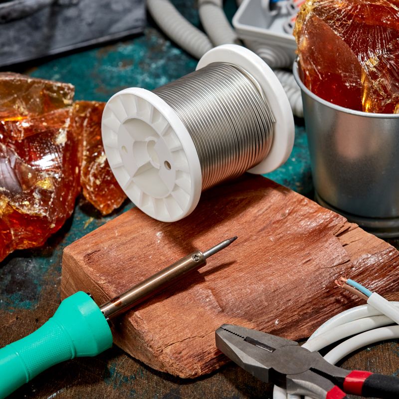 Припой ПОМ-3, 500г, Ø2мм, (олово 97%, медь 3%), бессвинцовый, ГОСТ 21931-76, катушка REXANT - Фото 4