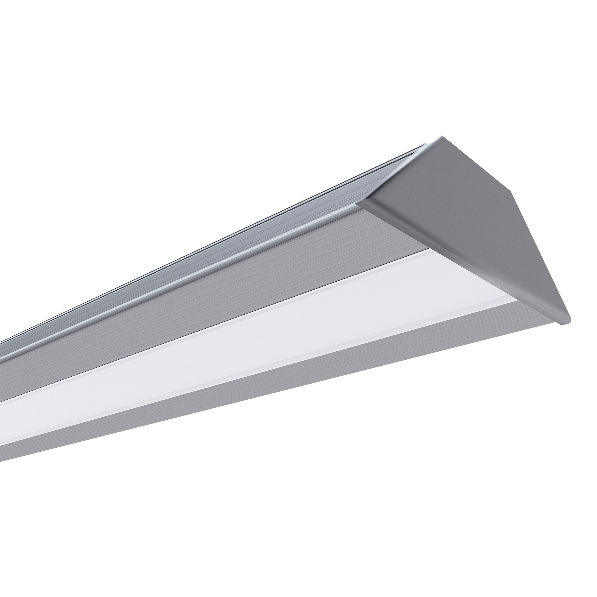 Профиль алюминиевый  угловой, накладной, серебро, 28,5х10,4мм, 2м, шир. ленты до 10мм (рассеиватель белый матовый, заглушки - 2шт.) - Фото 4