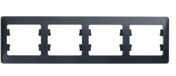 Рамка 4-м Glossa горизонт. антрацит SE GSL000704