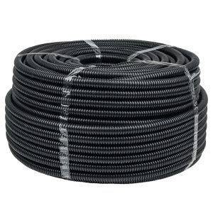 Труба гофр. негорючая безгалог. FRHF с протяжкой d20 мм (100 м) черн. EKF-Plast FRHF-20