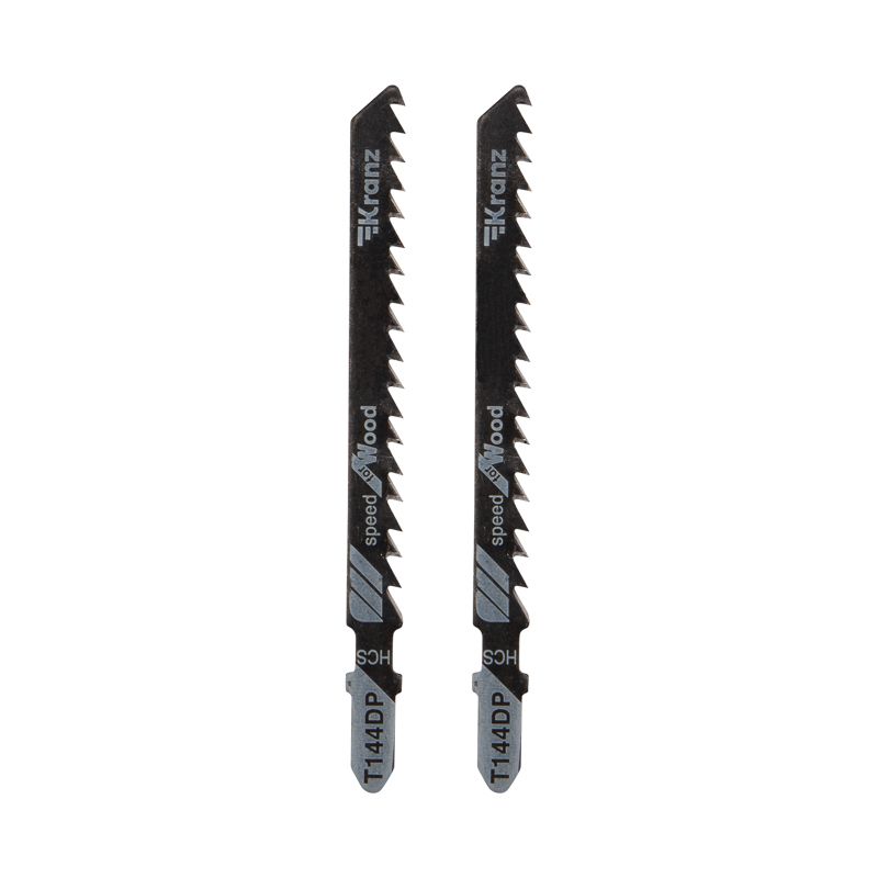 Пилка для электролобзика по дереву T144DP 100 мм 6 зубьев на дюйм 8-60 мм (2 шт./уп.) Kranz KR-92-0317