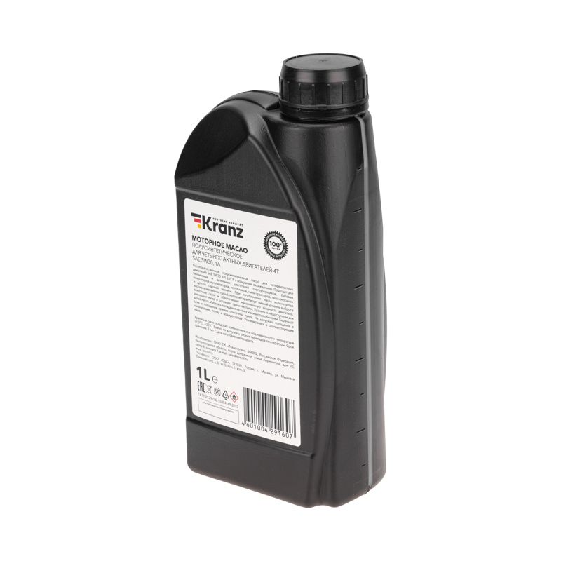 Моторное масло полусинтетическое для 4-хтактных двигателей SAE 5W30, 1л KRANZ - Фото 2