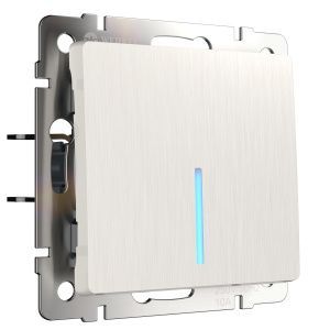 Выключатель одноклавишный с подсветкой (перламутровый рифленый) Werkel W1110113