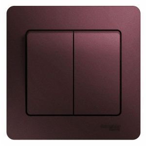 Выключатель 2-кл. СП Glossa 10А IP20 (сх. 5) 10AX в сборе баклажан. SE GSL001152 454368