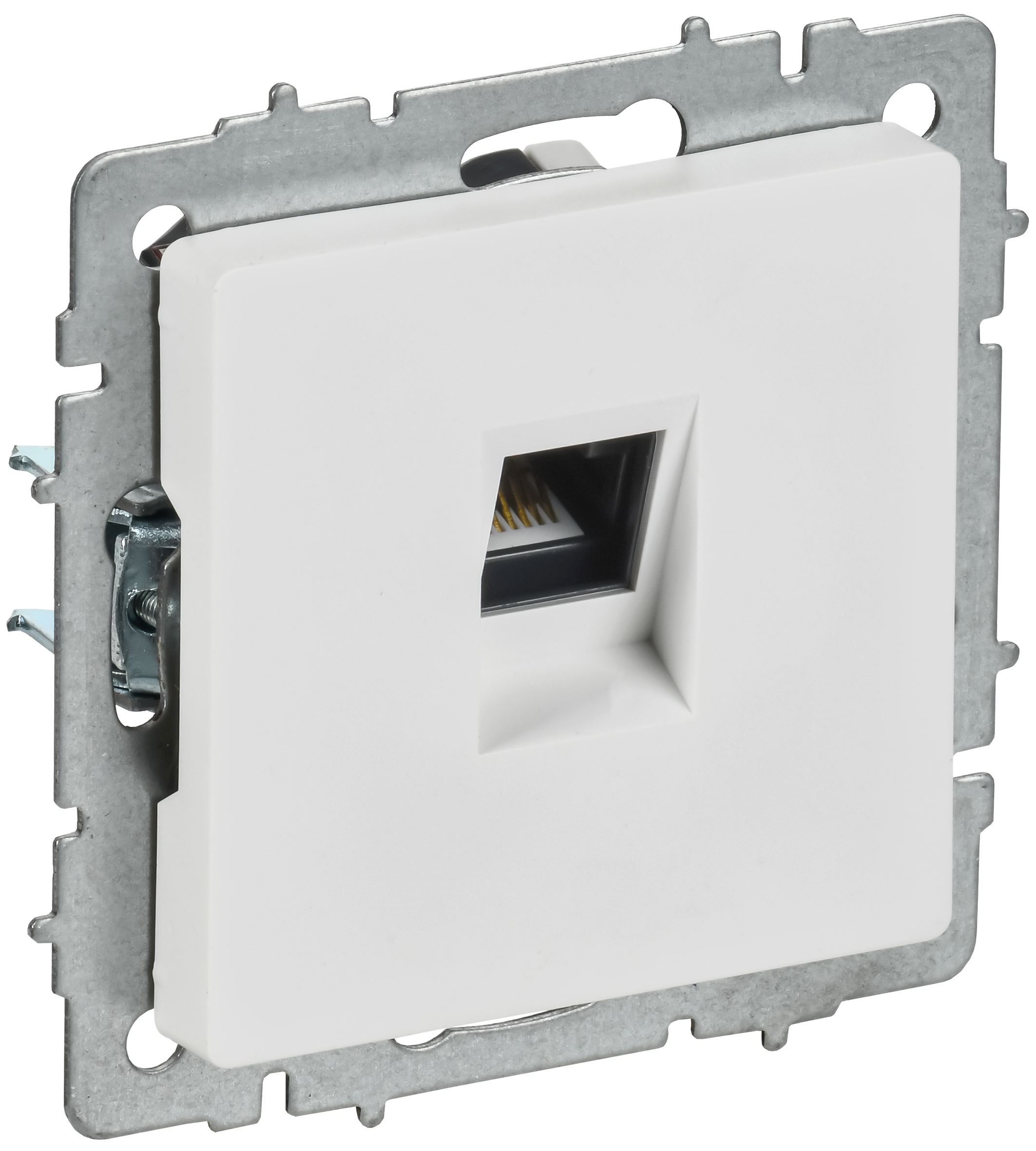 BRITE Розетка компьютерная RJ45 кат.5E РК10-БрАБ арктический белый IEK BR-K10-1-K91