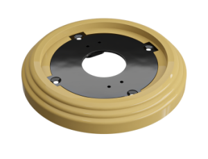 Рамка одноместная пластиковая, D 92x14 мм, цвет - песочное золото, серия УСАДЬБА, ТМ МЕЗОНИНЪ GE30701-32