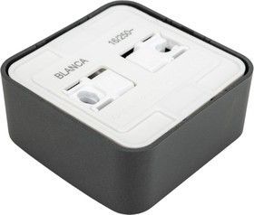 Розетка 1-м ОП Blanca 16А IP20 250В без заземл. без защ. шторок с изолир. пластиной антрацит SE BLNRA000116 - Фото 3
