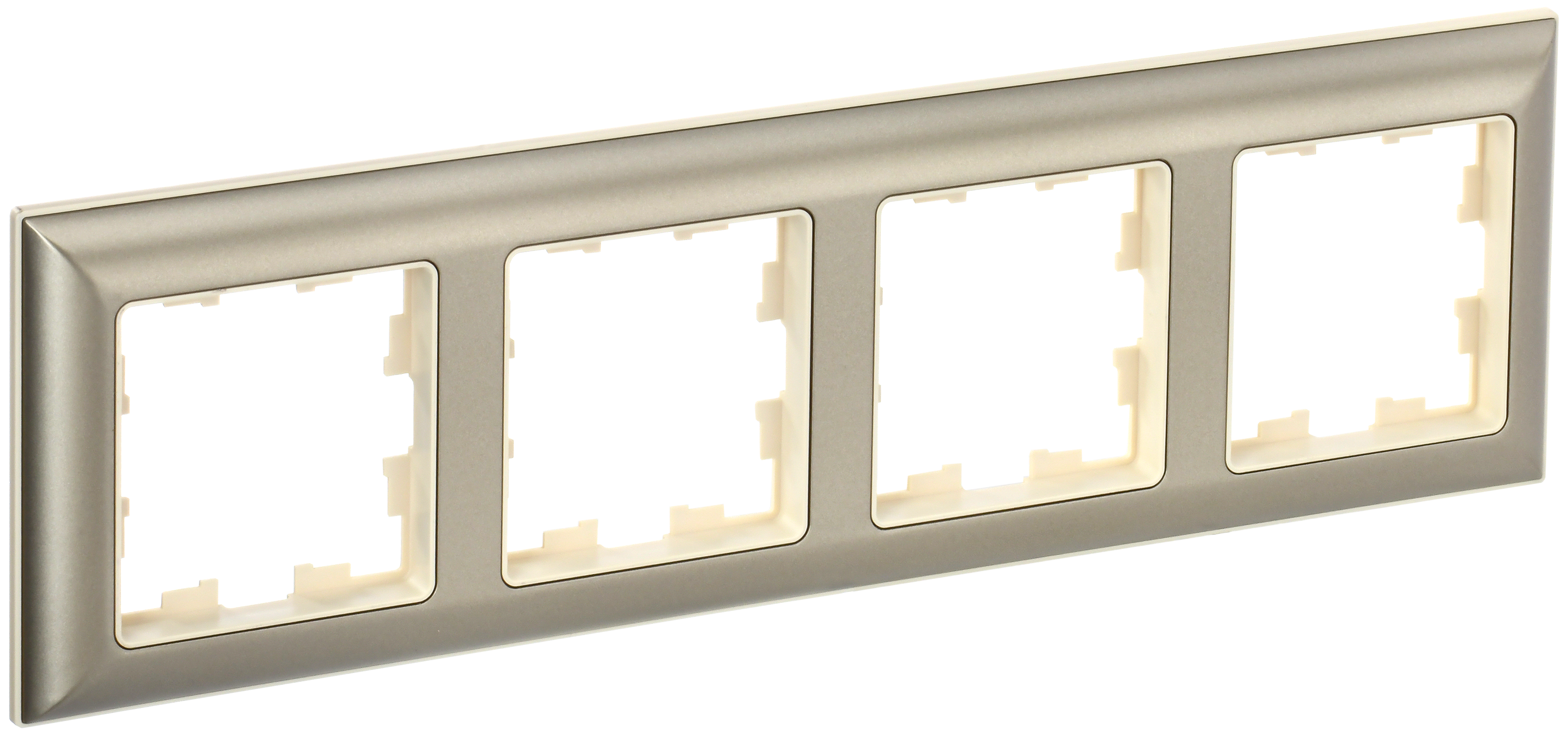 BRITE Рамка 4-местная РУ-4-Бр бежевый/шампань IEK