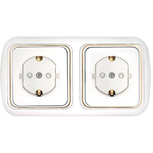 Розетка штепсельная двухместная скрытой установки РС16-284 з