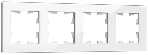 BRITE Рамка 4 -местная РУ-4-2-БрБ стекло белый IEK BR-M42-G-K01