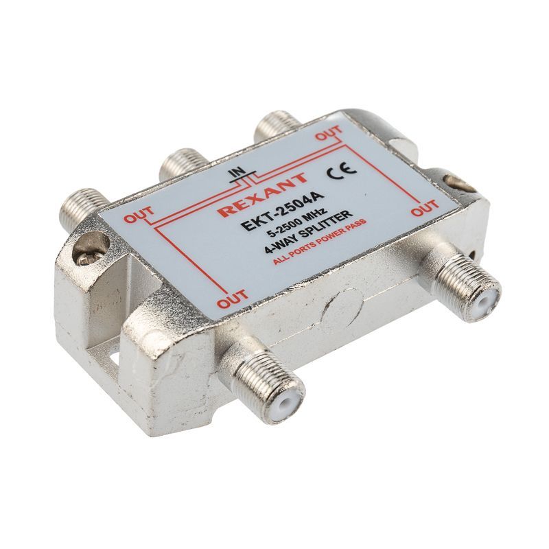 Делитель ТВх4 под F-разъем, 5-2500МГц СПУТНИК REXANT 05-6203