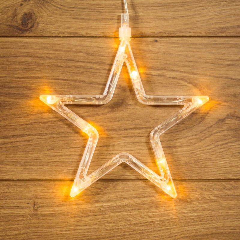 Фигура светодиодная Звездочка на присоске с подвесом, цвет ТЕПЛЫЙ БЕЛЫЙ 501-011