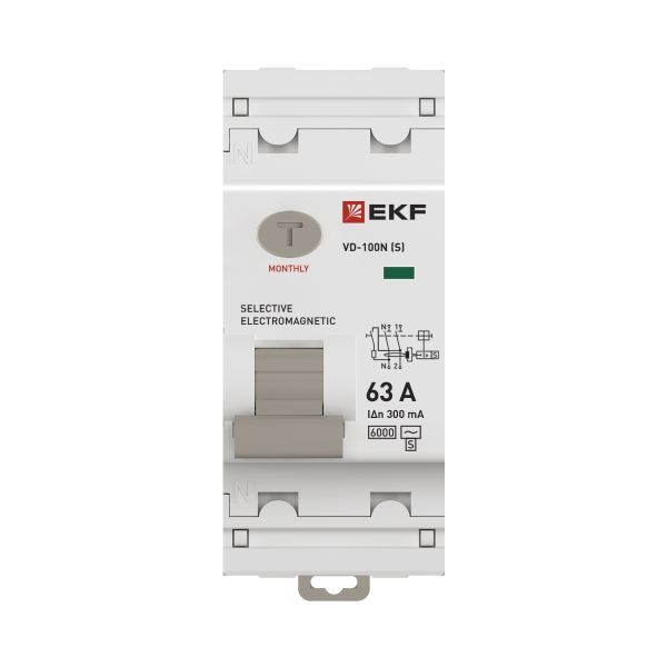 ВДТ ВД-100N (S) 2P 63А 300мА AC эл-мех 6кА PROXIMA EKF - Фото 4
