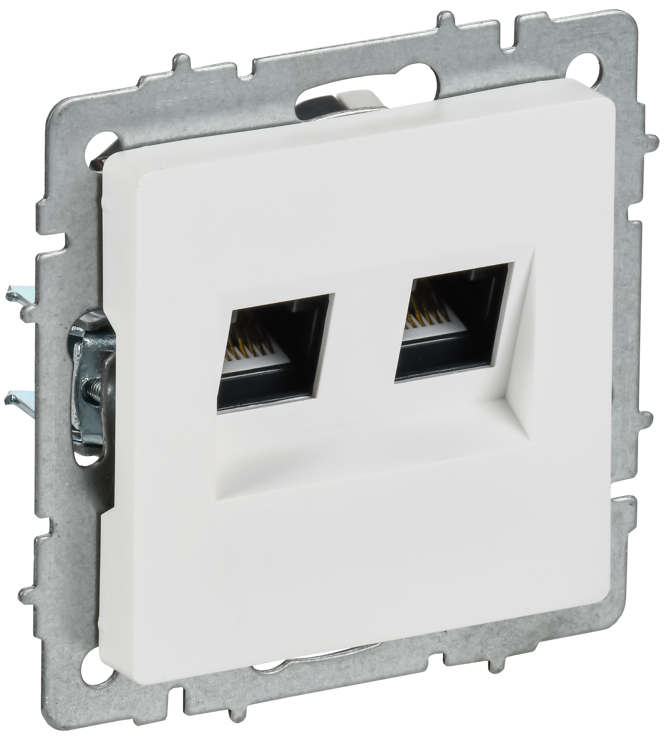 BRITE Розетка компьютерная двойная RJ45 кат.6 РК11-2-БрАБ арктический белый IEK BR-K20-2-K91