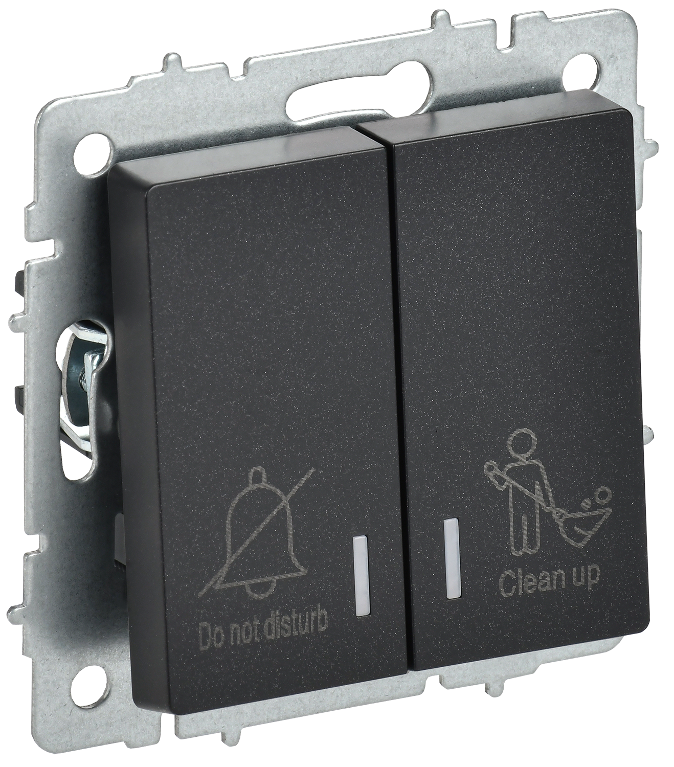 BRITE Выключатель 2-клавишный с индикацией для отелей 10А ВС10-2-9-БрЧ черный IEK BR-V20-2-10-K02