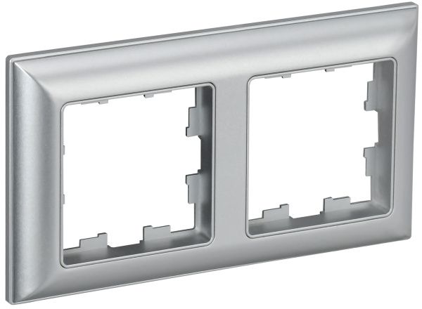 BRITE Рамка 2-местная РУ-2-Бр алюминий/алюминий IEK BR-M22-12-K47