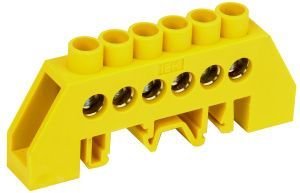 Шина PE "земля" в комбинированном DIN-изоляторе типа "Стойка" ШНИ-8х12-6-КС-Ж IEK YNN10-812-6DP-K05