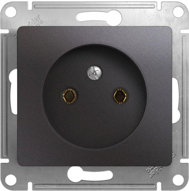 Розетка 1-м СП Glossa 16А IP20 250В без заземл. механизм графит SE GSL001341