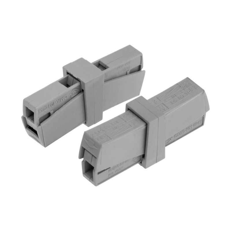 Строительно-монтажная клемма СМК 224-201 для светильника на гибкие проводники (0,2-2,5)/(0,14-2,5) мм² серая (50 шт./уп.) REXANT 07-2402