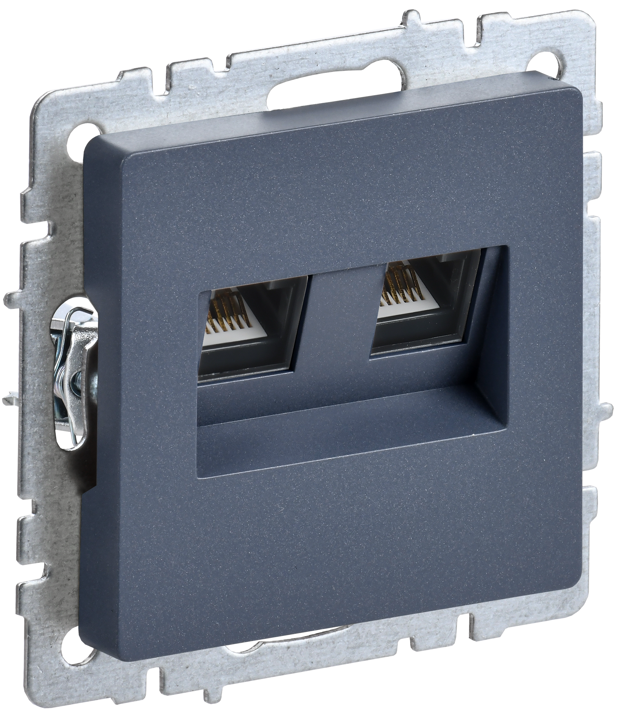 BRITE Розетка двойная RJ11+RJ45 кат.5E РК/Т12-БрМ маренго IEK