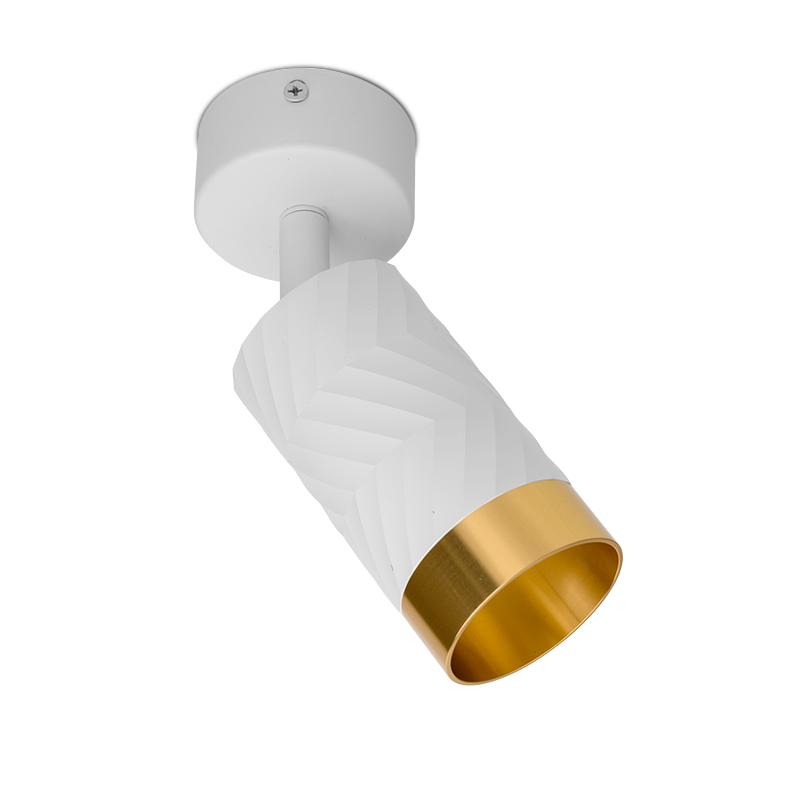 Накладной светильник WOLTA WSL-GU10/S09WG IP20 под лампу GU10 Белый/золото LINEA D60x170 1/50 - Фото 5