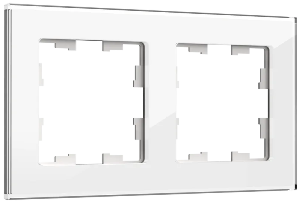 BRITE Рамка 2 -местная РУ-2-2-БрБ стекло белый IEK BR-M22-G-K01