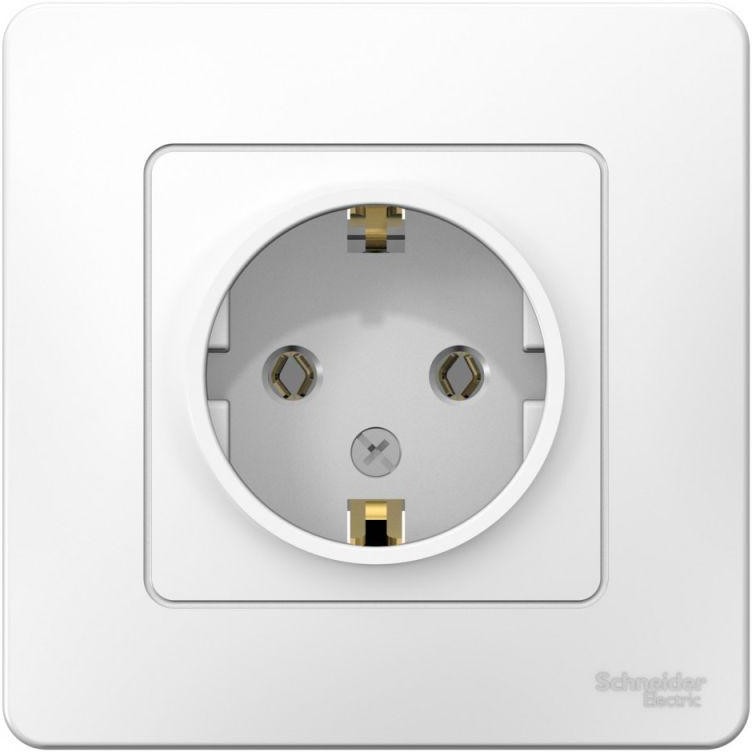 Розетка 1-м СП Blanca 16А IP20 250В с заземл. без защ. шторок бел. SE BLNRS001011 - Фото 3
