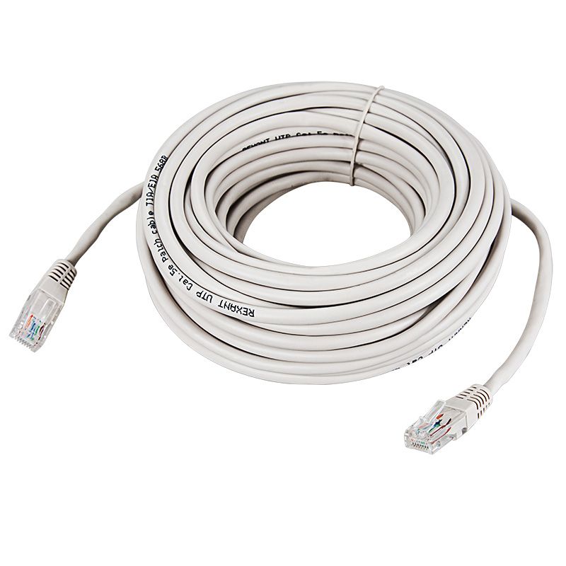 Шнур коммутационный, патч-корд, U/UTP RJ45-RJ45 CAT 5e, PVC, серый, 15м REXANT - Фото 2