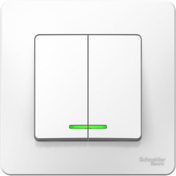 Выключатель 2-кл. СП Blanca 10А IP20 (сх. 5) 250В с подсветкой бел. SE BLNVS010511 - Фото 3