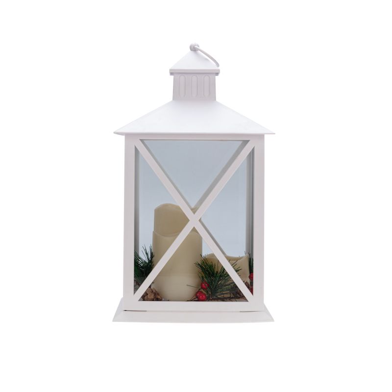 Фонарь декоративный (фигура) с тремя свечами, белый корпус, 24х24х40 см, теплый белый NEON-NIGHT - Фото 2