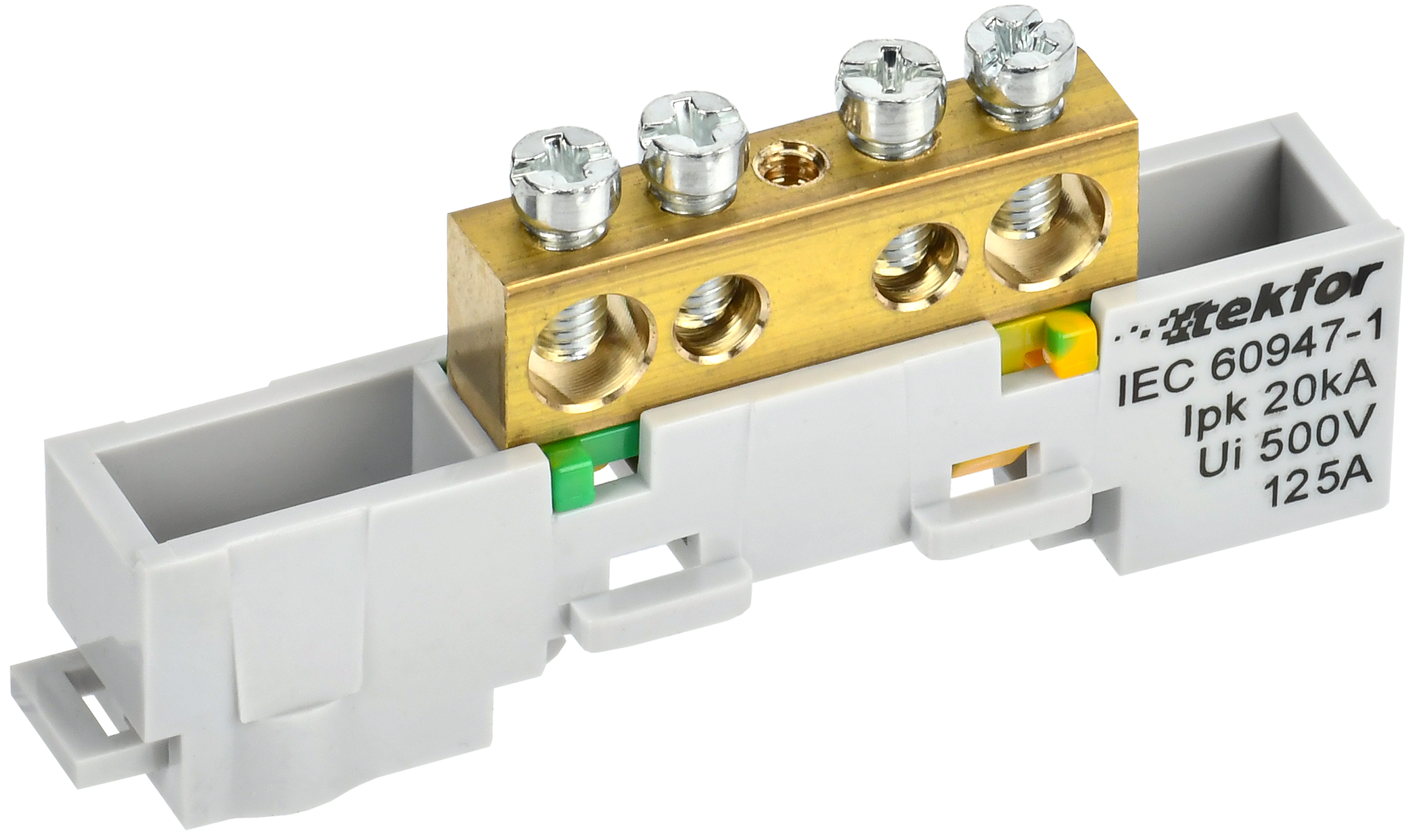 TEKFOR Шина PE "земля" неизолированная на универсальном держателе 8х12-4-Ж IEK TF-NN20-04-DL-K05