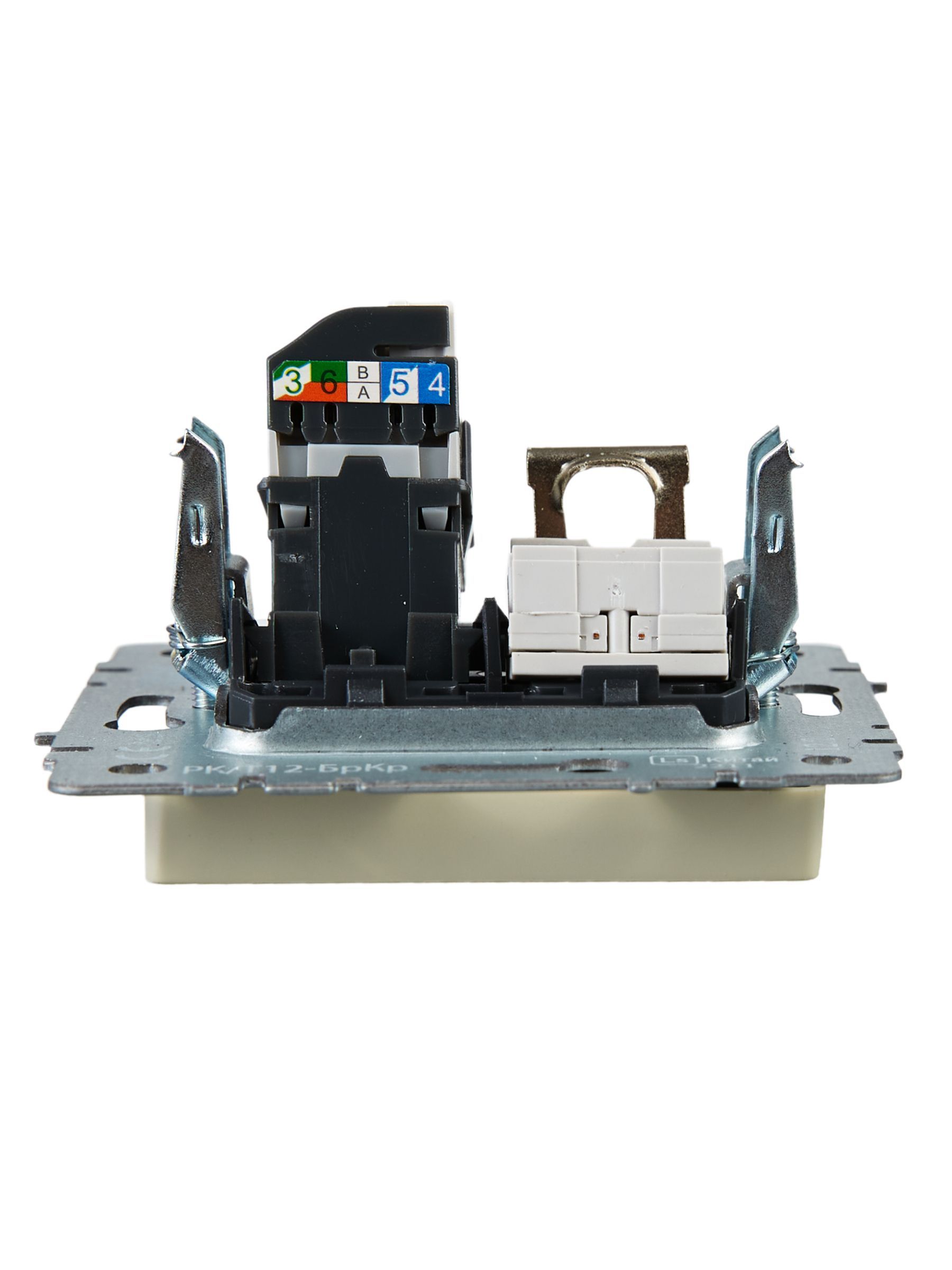 BRITE Розетка двойная RJ11+RJ45 кат.5E РК/Т12-БрКр бежевый IEK - Фото 2
