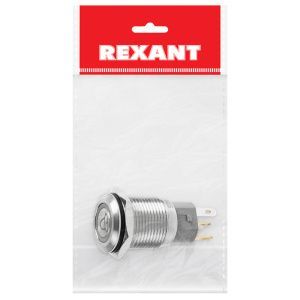 Кнопка  антивандальная Ø16 Б/Фикс (5с) (ON)-OFF плоская подсв/красная КОЛОКОЛ  REXANT - Фото 5