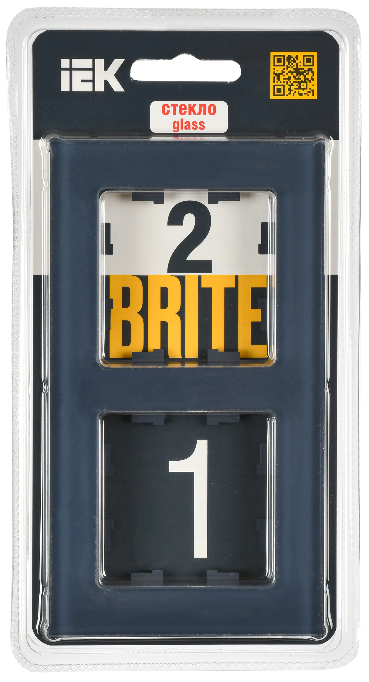 BRITE Рамка 2-местная РУ-2-2-Бр стекло маренго матовый IEK - Фото 2