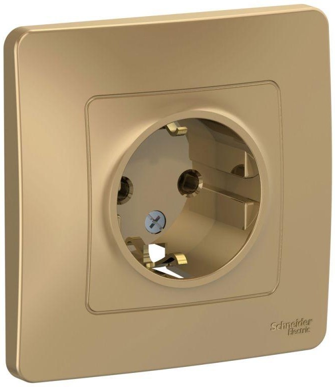 Розетка 1-м СП Blanca 16А IP20 250В с заземл. без защ. шторок титан SE BLNRS001014