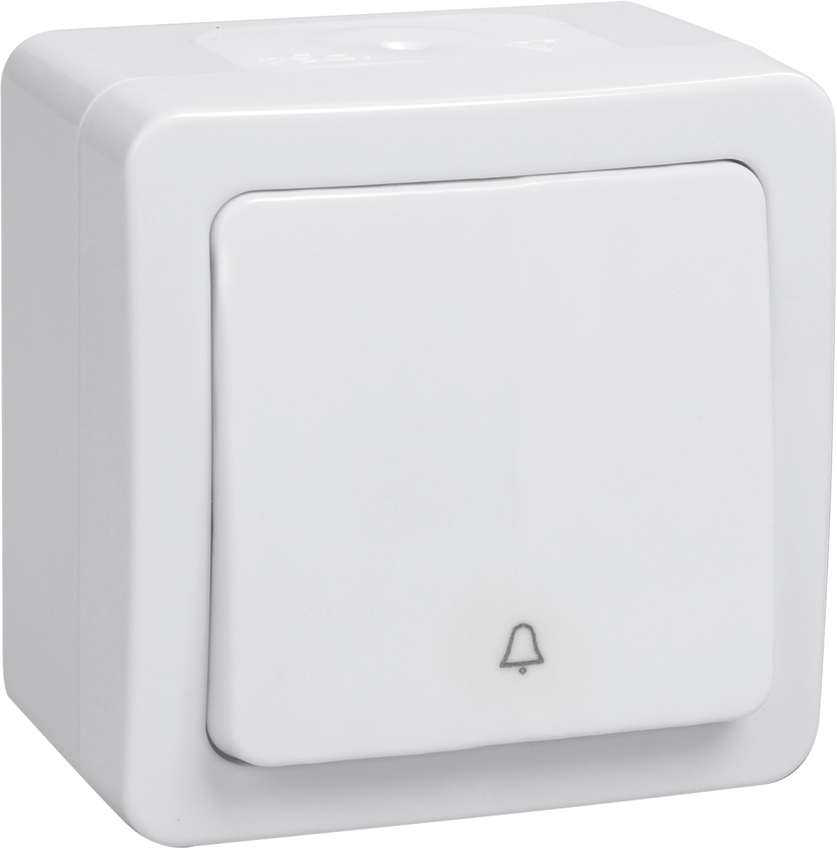 Выключатель 1-клавишный для открытой установки кнопочный ВСк20-1-0-ГПБ IP54 ГЕРМЕС PLUS (цвет клавиши: белый) IEK