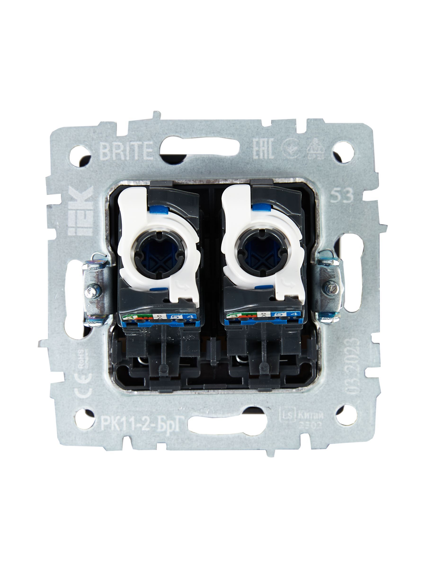 BRITE Розетка компьютерная двойная RJ45 кат.6 РК11-2-БрГ графит IEK - Фото 7