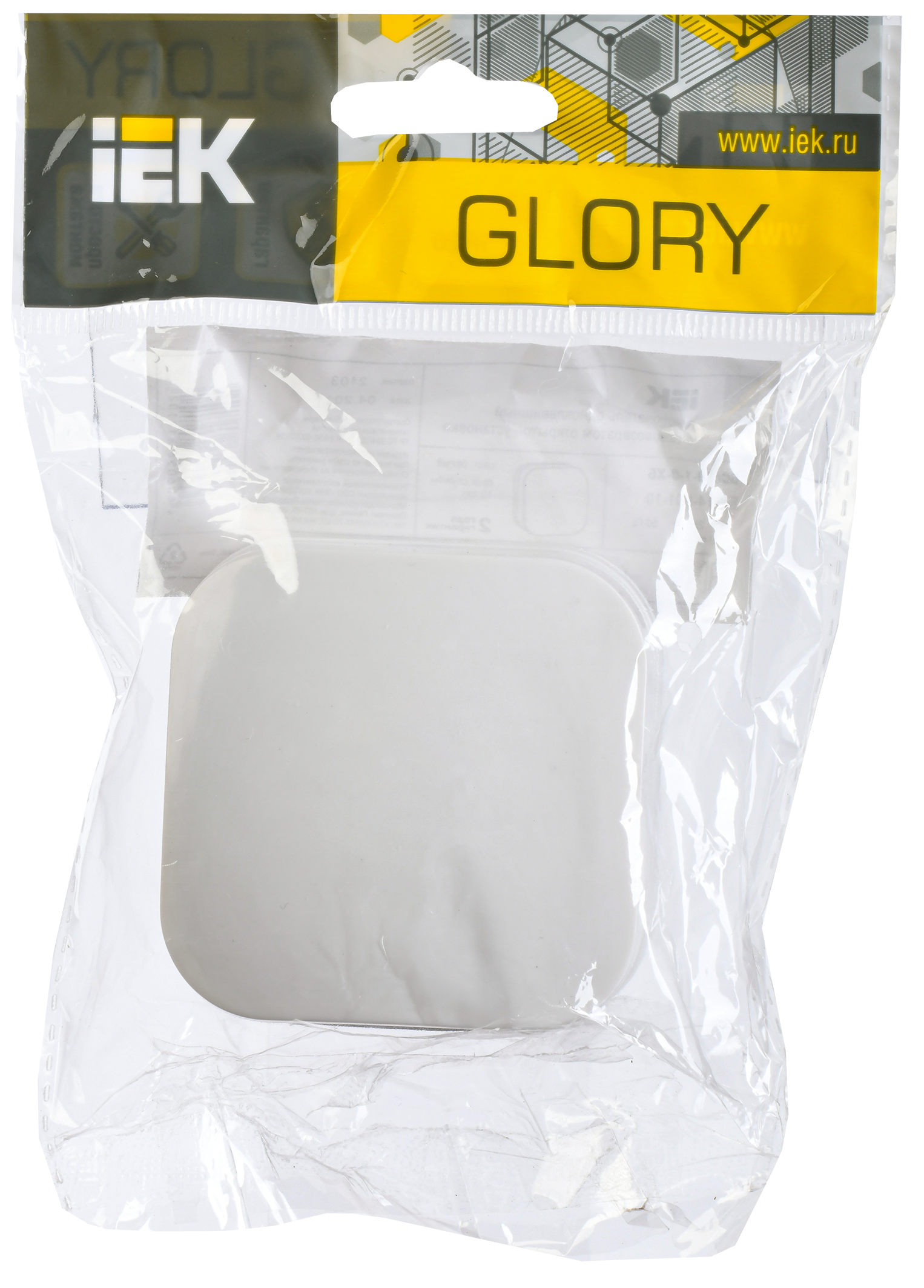 GLORY Выключатель 1-клавишный для открытой установки с индикацией ВС20-1-1-ХБ белый IEK - Фото 2