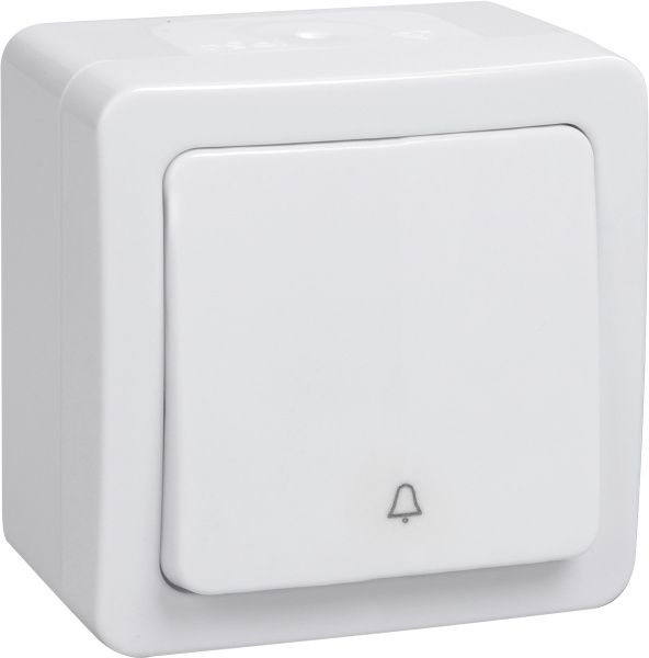 Выключатель 1-клавишный для открытой установки кнопочный ВСк20-1-0-ГПБ IP54 ГЕРМЕС PLUS (цвет клавиши: белый) IEK EVMP13-K01-10-54-EC