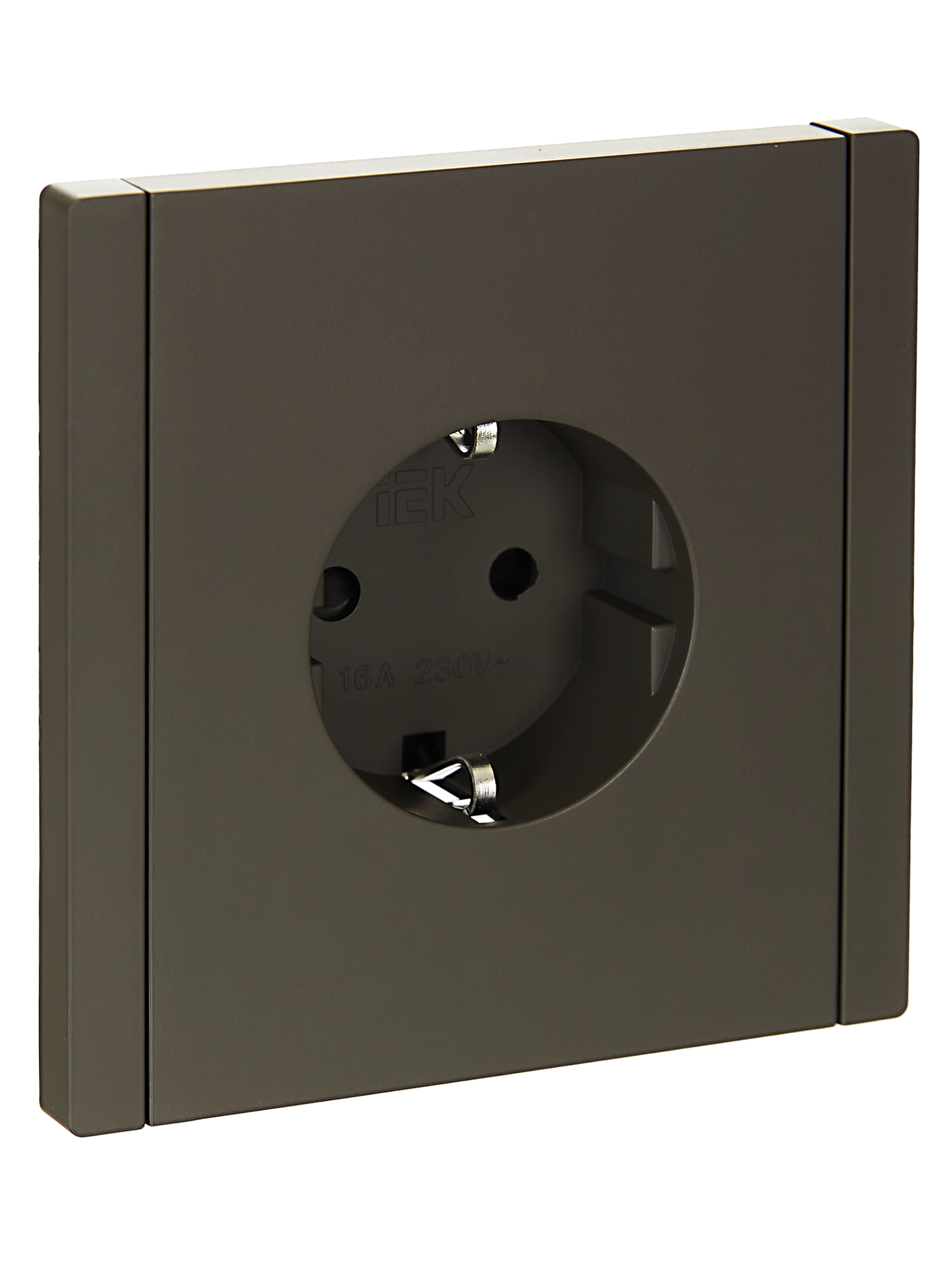 FORTE&PIANO Розетка 1-местная с заземлением с защитными шторками винтовое крепление 16А FP315 серый IEK FP-R14-16-K03