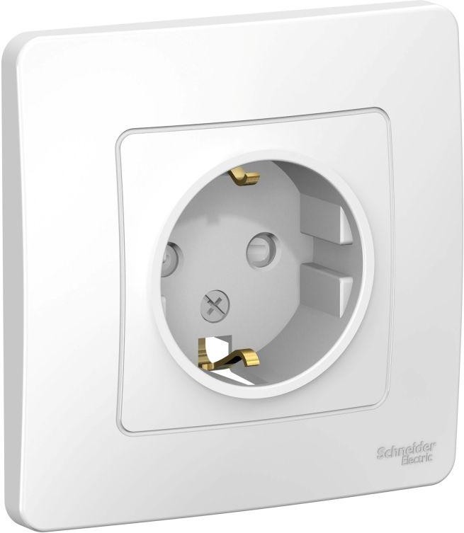 Розетка 1-м СП Blanca 16А IP20 250В с заземл. защ. шторки бел. SE BLNRS001111 - Фото 2