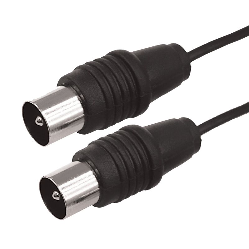 ВЧ кабель ТВ штекер - ТВ штекер, 5м, черный REXANT 17-5024