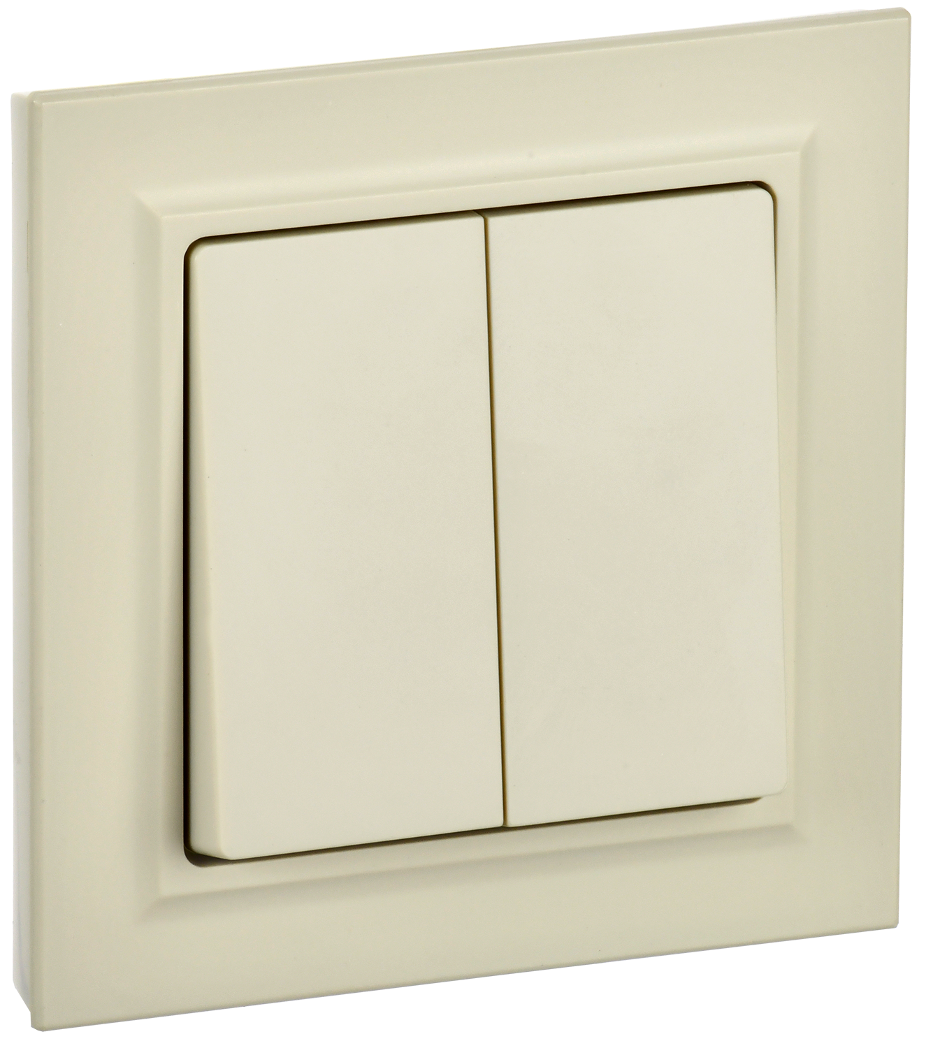 BRITE Выключатель 2-клавишный 10А в сборе ВСР10-2-0-БрКр бежевый IEK