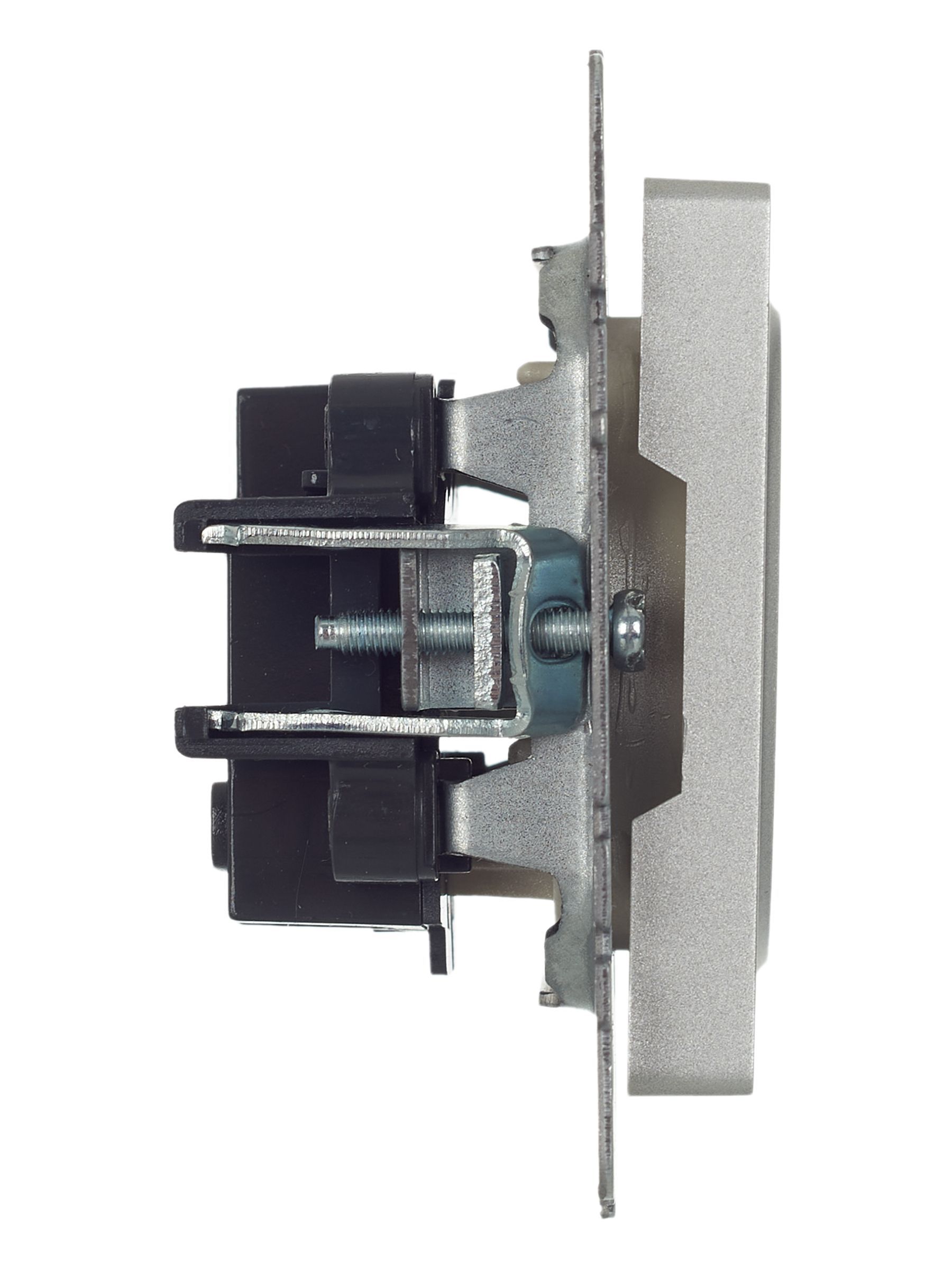 BRITE Розетка 1-местная без заземления без защитных шторок 10А РС10-1-0-БрА алюминий IEK - Фото 2