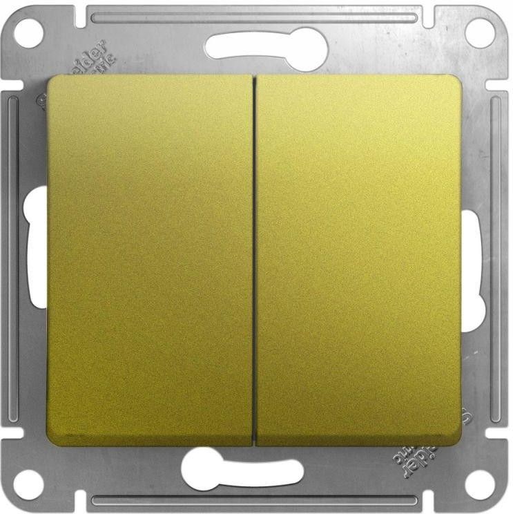 Выключатель 2-кл. СП Glossa 10А IP20 (сх. 5) 10AX механизм фисташк. SE GSL001051