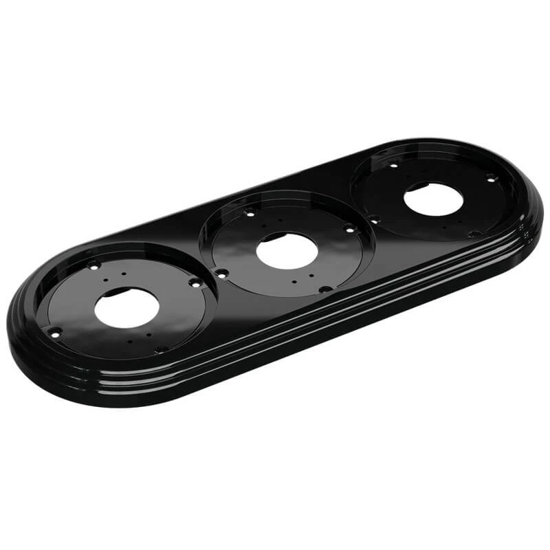 Рамка трехместная пластиковая, 234x92x14 мм, цвет - черный, серия УСАДЬБА, ТМ МЕЗОНИНЪ